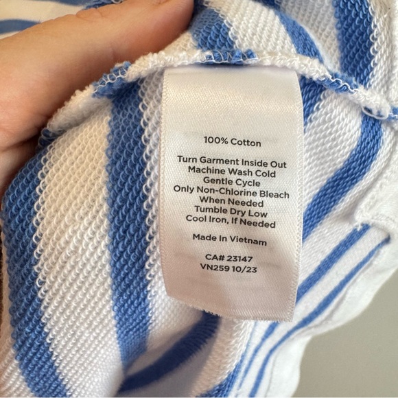 Talbots Petite Nautical Striped Collar Sweatshirt Small - Picture 4 of 6